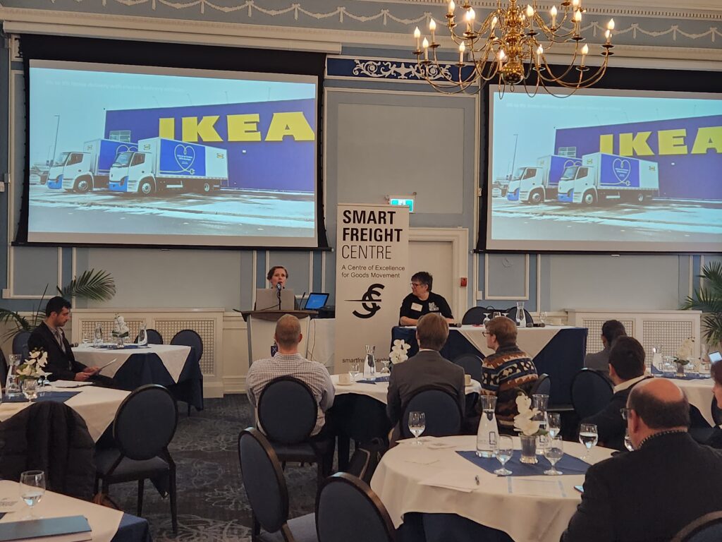 Crystal Rasa giving her presentation on IKEA's net-zero emissions goals.